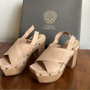Vince Camuto Beige Platform Heels